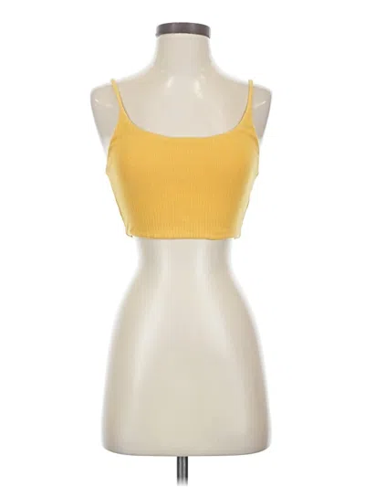 Pre-owned Privacy Please Tank Top Yellow Strapless Neckline Tops