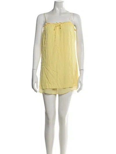 Pre-owned Privacy Please Tie Neck Mini Dress In Yellow