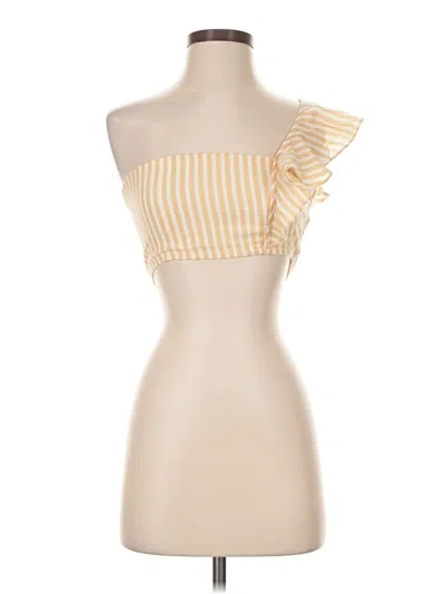 Pre-owned Privacy Please Tube Top Yellow One Shoulder Neckline Tops