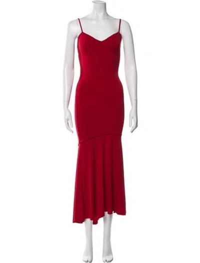 Pre-owned Privacy Please V-neck Long Dress In Orange