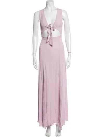 Pre-owned Privacy Please V-neck Long Dress In Pink