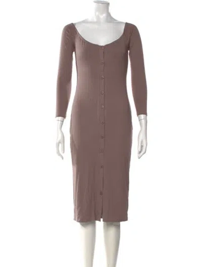 Pre-owned Privacy Please V-neck Midi Length Dress In Purple