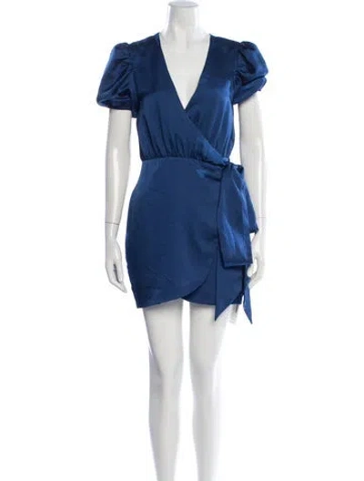 Pre-owned Privacy Please V-neck Mini Dress In Blue