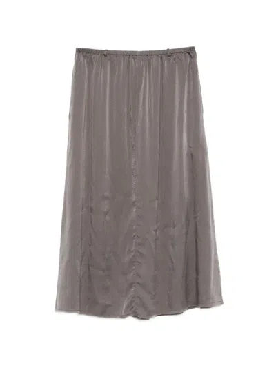 Private 0204 Elasticated Midi Skirt In Gray