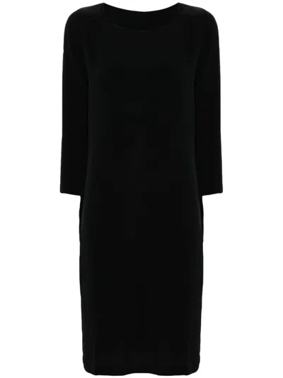 Private 0204 Ruched-detail Midi Dress In Black
