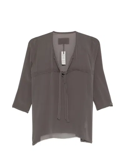 Private 0204 V-neck Blouse In Gray