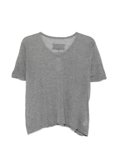 Private 0204 V-neck Short-sleeve T-shirt In Gray