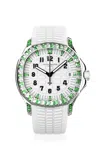 Private Label London Patek Philippe Ladies Aquanaut Stainless Steel Diamond Watch In Green