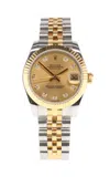 Private Label London Rolex Champagne Diamond Watch In Gold