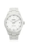 Private Label London Rolex Datejust Ceramic Coated Stainless Steel Coconut Watch In White