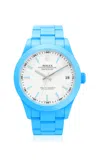 Private Label London Rolex Datejust Ceramic Coated Stainless Steel Watch In Blue