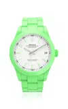 Private Label London Rolex Datejust Ceramic Coated Stainless Steel Watch In Green