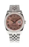 Private Label London Rolex Datejust Pink Diamond Watch