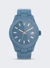 Private Label London Rolex Datejust Smooth Ceramic Coated White Hour Markers Oyster Bracelet In Storm Blue Dial