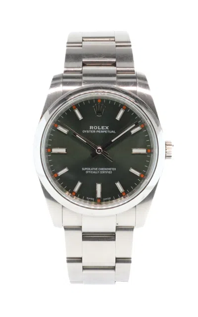 Private Label London Rolex Oyster Perpetual Green Watch In Green
