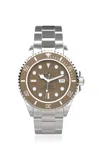 Private Label London Rolex Submariner Bezel And Dial Stainless Steel Watch In Brown