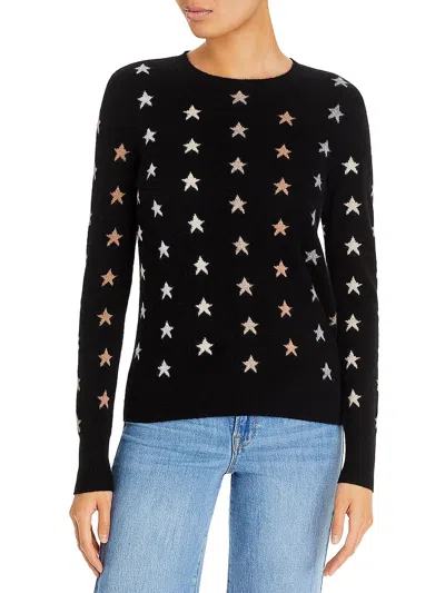 Private Label Womens Cashmere Crewneck Pullover Sweater In Black
