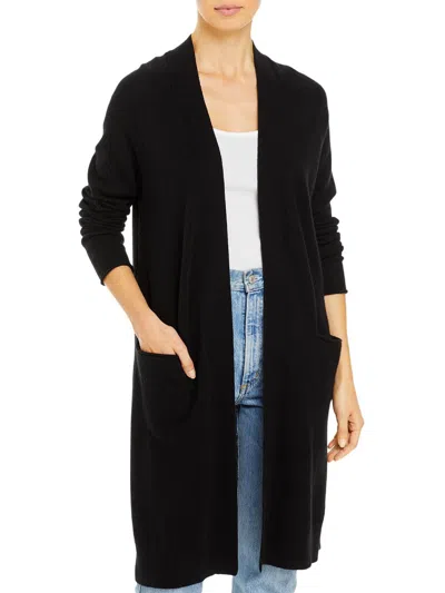 Private Label Womens Cashmere Duster Cardigan Sweater In Black