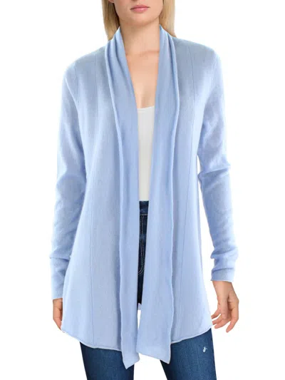 Private Label Womens Cashmere Open Front Cardigan Sweater In Blue