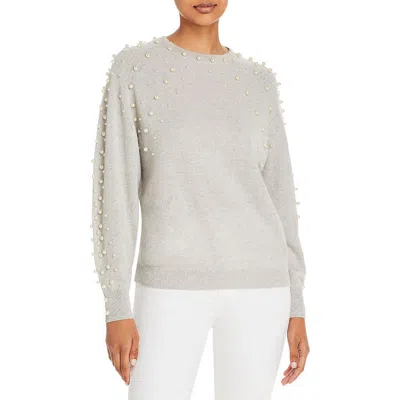 Private Label Womens Cashmere Pearl Sweater In Gray