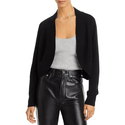 Black Open Front Pom Pom Sleeve Detail Cardigan