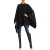 Private Label Womens Pullover Layering Poncho Sweater In Black