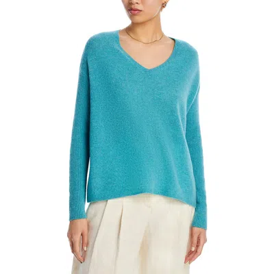 Private Label Womens V-neck Ribbed Pullover Sweater In Multi