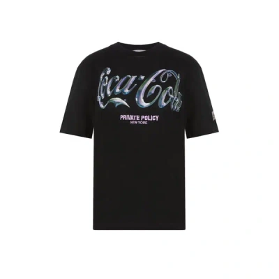 Private Policy Printed Cotton T-shirt In Black