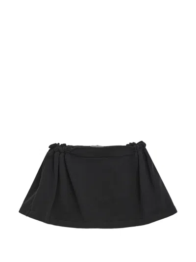 Private Policy Washed Cotton Mini Skirt In Black