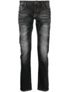 Private Stock Distressed-finish Skinny Jeans In Grau