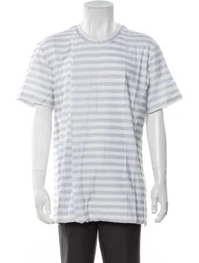 Pre-owned Private Stock Striped Crew Neck T-shirt W/ Tags In White