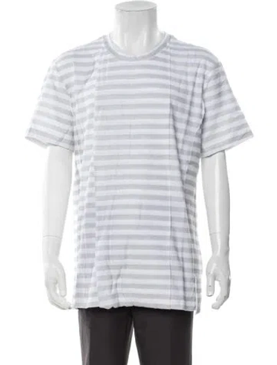 Pre-owned Private Stock Striped Crew Neck T-shirt W/ Tags In White