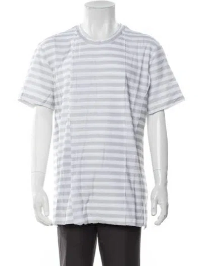 Pre-owned Private Stock Striped Crew Neck T-shirt W/ Tags In White