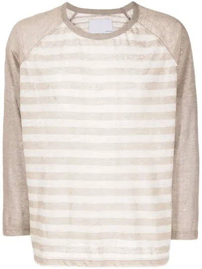 Private Stock Striped Linen Jumper In Pink