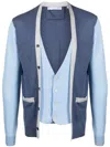 Private Stock The Harold Colour-block Cardigan In Blue