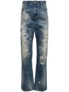 Private Stock Whiskering Effect Jeans In Blue