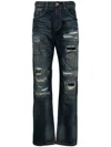 Private Stock Whiskering Effect Jeans In Blue