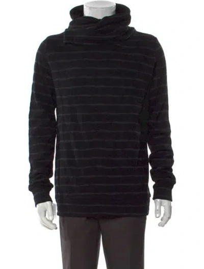 Pre-owned Private Stock Wool Striped Pullover W/ Tags In Black