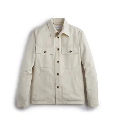 Pre-owned Private White V C Private White V.c. Safari Tropical Weave Shacket - Ecru