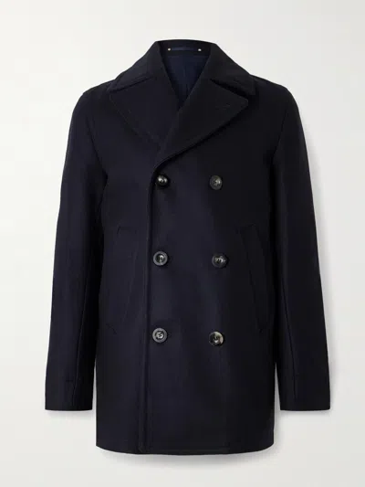 Private White V.c. The Manchester Wool Peacoat In Blue