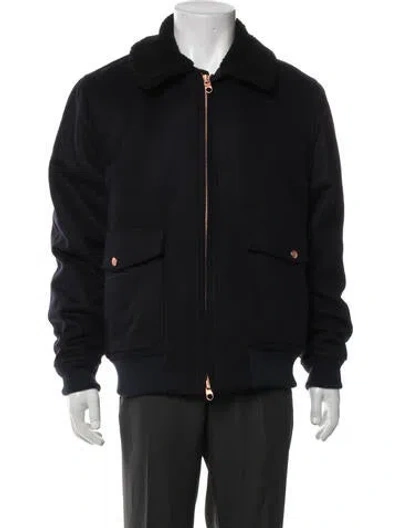 Pre-owned Private White V.c. Wool Bomber Jacket In Black