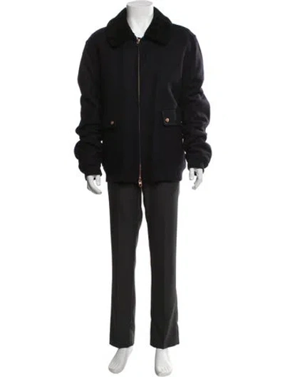 Pre-owned Private White V.c. Wool Bomber Jacket In Black