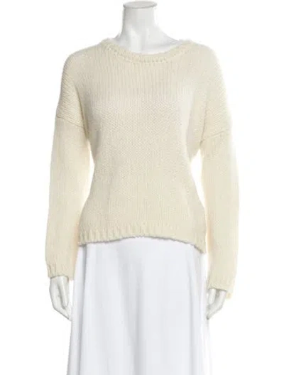 Pre-owned Private0204 Cashmere Scoop Neck Sweater In White