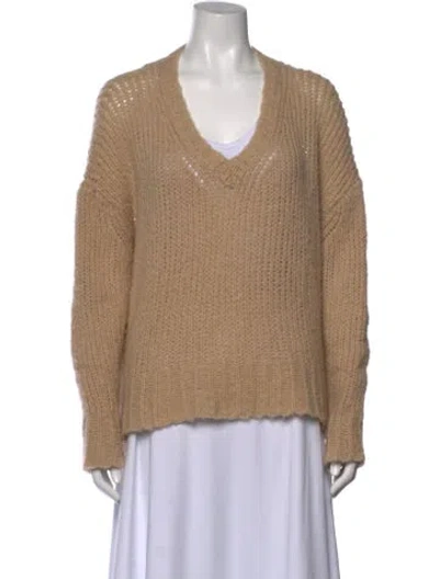 Pre-owned Private0204 Cashmere V-neck Sweater In Neutral