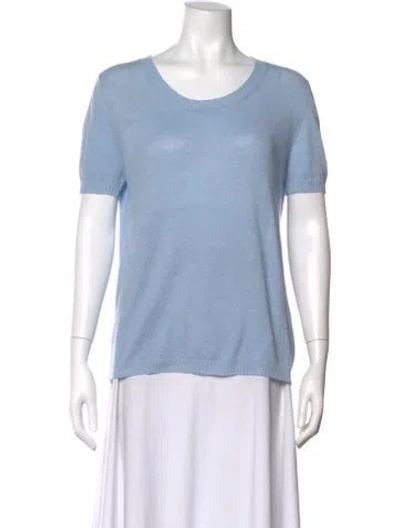Pre-owned Private0204 Linen Crew Neck T-shirt In Blue