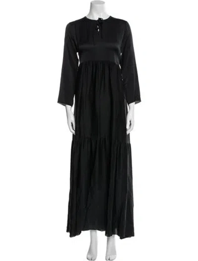 Pre-owned Private0204 Silk Long Dress In Blue