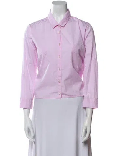 Pre-owned Private0204 Three-quarter Sleeve Button-up Top W/ Tags In Pink