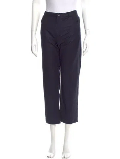 Pre-owned Private0204 Virgin Wool Straight Leg Pants In Blue