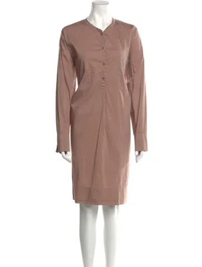 Pre-owned Private0204 V-neck Knee-length Dress In Neutral