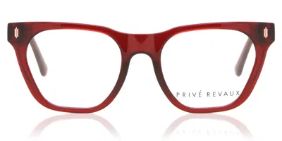 Privé Revaux Coral Way Lhf Blue-light Block Men's Glasses Burgundy Size 51 - Free Lenses - Blue Light Block Avail In Red